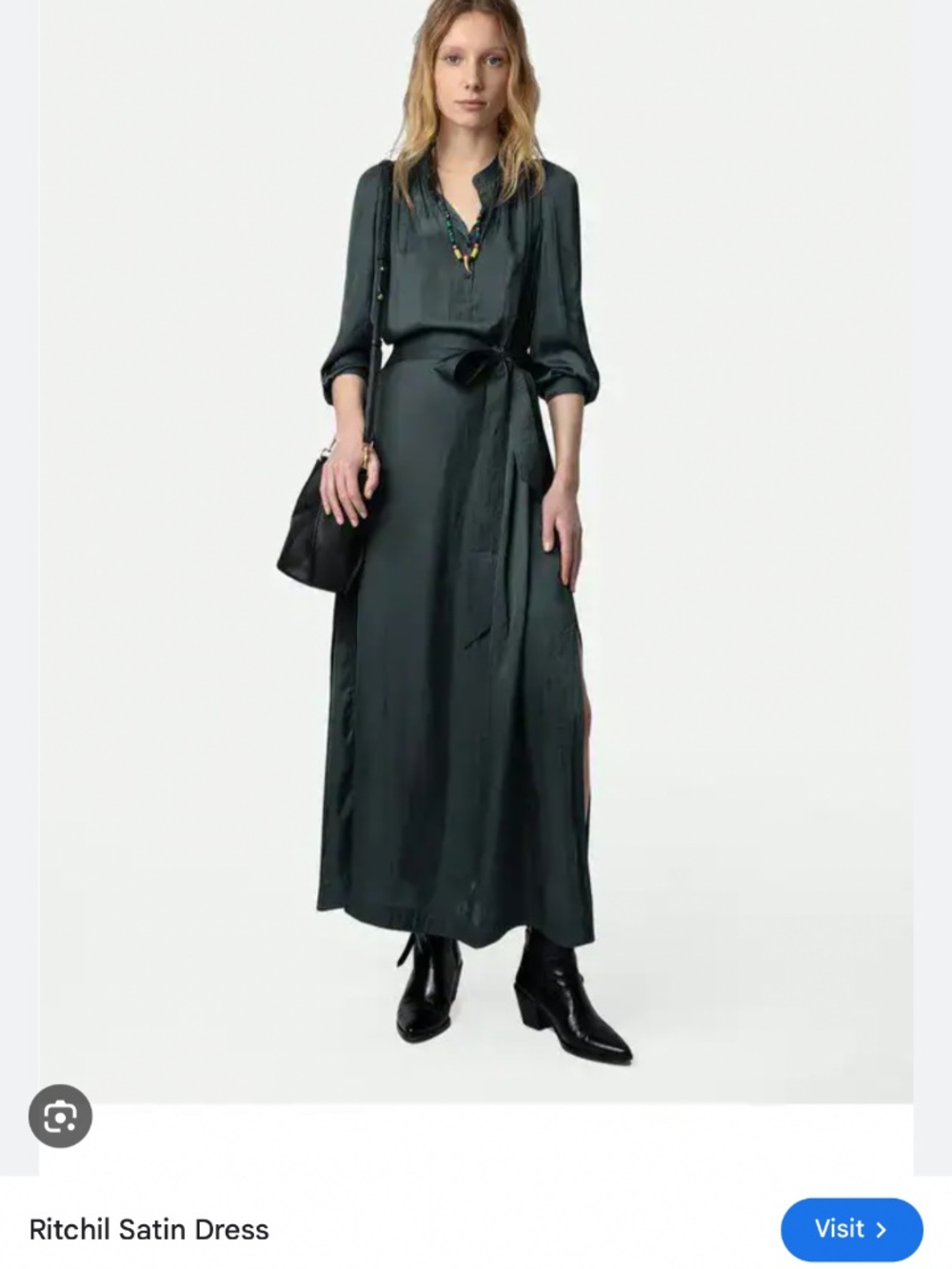 Zadig and Voltaire Green Maxi dress 3/4 sleeve - M